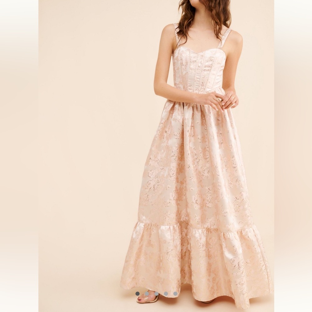 XS If By Sea Sleeveless Floral Jacquard Dress
